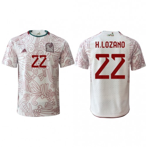 Fotballdrakt Herre Mexico Hirving Lozano #22 Bortedrakt VM 2022 Kortermet